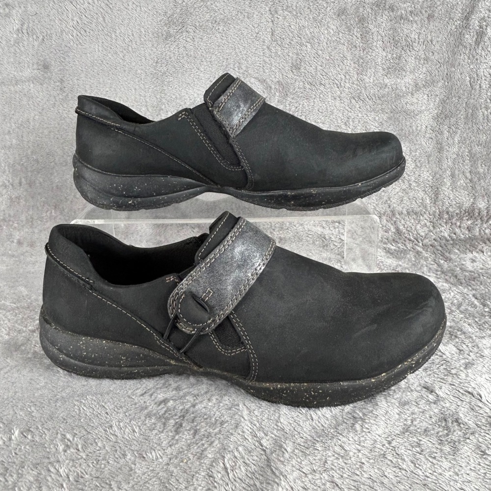 Clarks Collection Cheyn Madi Black Leather Slip On Loafers Shoes Womens 9 M